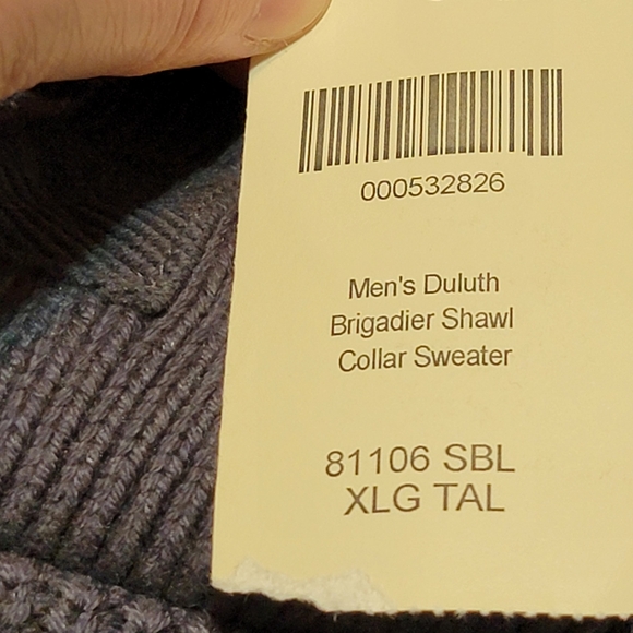 Duluth Trading Company Men's Duluth Brigadier Shawl Collar Sweater XLT NWT - Picture 3 of 11